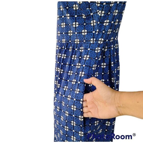 Joe Fresh Fit & Flare Sheath Midi Knee Length Blue White Black Women Dresses Siz - Picture 7 of 14